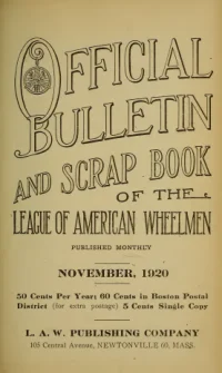 Official Bulletin American Wheelmen, Vol 18, No 11 cover
