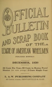 Official Bulletin American Wheelmen, Vol 18, No 12 cover