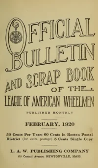 Official Bulletin American Wheelmen, Vol 18, No 2 cover
