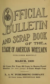 Official Bulletin American Wheelmen, Vol 18, No 3 cover