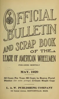 Official Bulletin American Wheelmen, Vol 18, No 5 cover