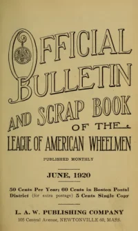 Official Bulletin American Wheelmen, Vol 18, No 6 cover