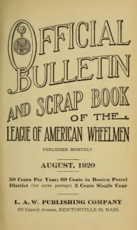 Official Bulletin American Wheelmen, Vol 18, No 8 cover