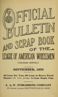 Official Bulletin American Wheelmen, Vol 18, No 9 cover