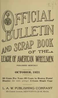 Official Bulletin American Wheelmen, Vol 19, No 10 cover