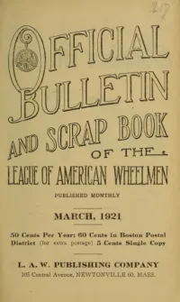 Official Bulletin American Wheelmen, Vol 19, No 3 cover