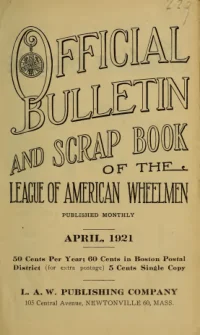 Official Bulletin American Wheelmen, Vol 19, No 4 cover
