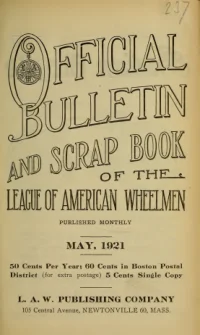 Official Bulletin American Wheelmen, Vol 19, No 5 cover