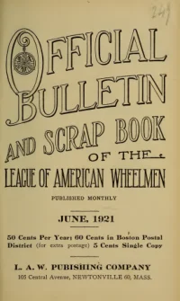 Official Bulletin American Wheelmen, Vol 19, No 6 cover