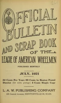 Official Bulletin American Wheelmen, Vol 19, No 7 cover