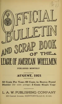 Official Bulletin American Wheelmen, Vol 19, No 8 cover
