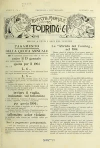 Rivista Mensile del Touring Club Italiano, Vol 10, No 1 cover