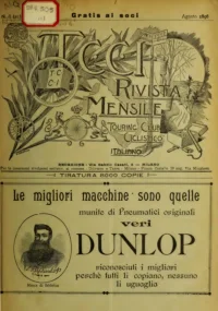 Rivista Mensile del Touring Club Italiano, Vol 2, No 8 cover