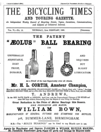 The Bicycling Times Touring Gazette, Vol 6, No 13 cover