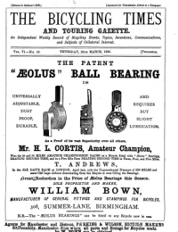 The Bicycling Times Touring Gazette, Vol 6, No 19 cover