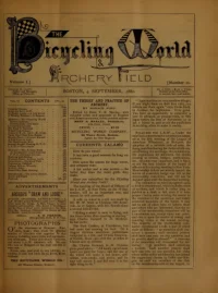 The Bicycling World, Vol 1, No 22 cover