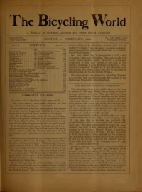 The Bicycling World, Vol 1, No 8 cover