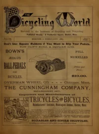 The Bicycling World, Vol 10, No 14 cover