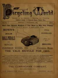 The Bicycling World, Vol 10, No 3 cover