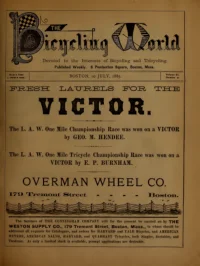 The Bicycling World, Vol 11, No 10 cover