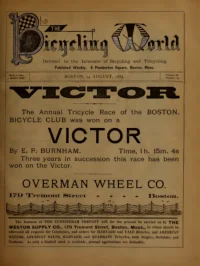 The Bicycling World, Vol 11, No 15 cover