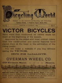 The Bicycling World, Vol 11, No 17 cover