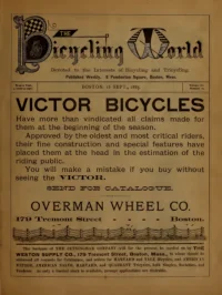 The Bicycling World, Vol 11, No 20 cover