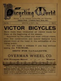 The Bicycling World, Vol 11, No 21 cover