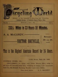 The Bicycling World, Vol 11, No 23 cover