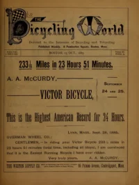 The Bicycling World, Vol 11, No 25 cover