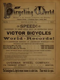 The Bicycling World, Vol 11, No 8 cover