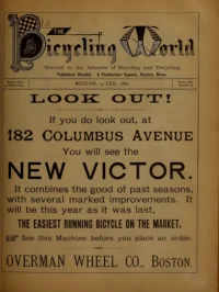 The Bicycling World, Vol 12, No 16 cover