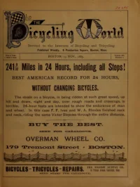 The Bicycling World, Vol 12, No 2 cover