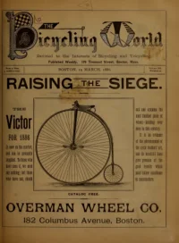 The Bicycling World, Vol 12, No 20 cover