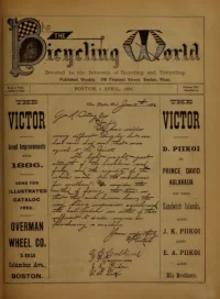 The Bicycling World, Vol 12, No 22 cover