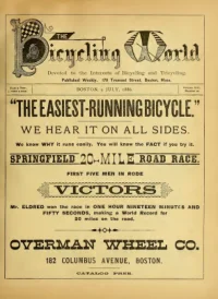 The Bicycling World, Vol 13, No 10 cover