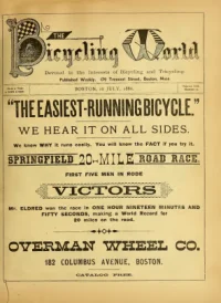 The Bicycling World, Vol 13, No 11 cover