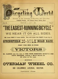 The Bicycling World, Vol 13, No 12 cover