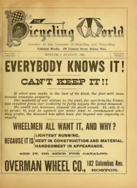 The Bicycling World, Vol 13, No 14 cover
