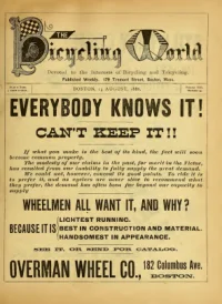 The Bicycling World, Vol 13, No 15 cover