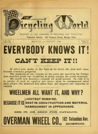 The Bicycling World, Vol 13, No 16 cover