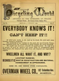 The Bicycling World, Vol 13, No 17 cover