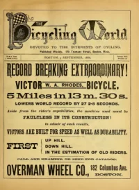 The Bicycling World, Vol 13, No 18 cover