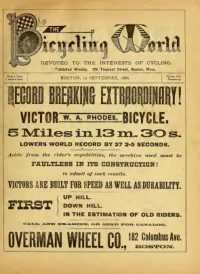 The Bicycling World, Vol 13, No 19 cover