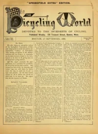 The Bicycling World, Vol 13, No 20 cover