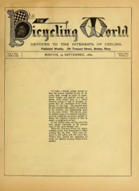 The Bicycling World, Vol 13, No 21 cover