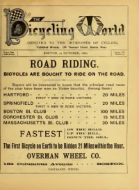 The Bicycling World, Vol 13, No 25 cover