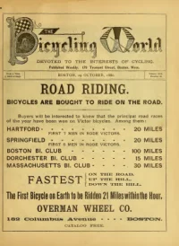 The Bicycling World, Vol 13, No 26 cover