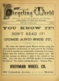 The Bicycling World, Vol 13, No 7 cover