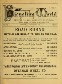 The Bicycling World, Vol 14, No 1 cover